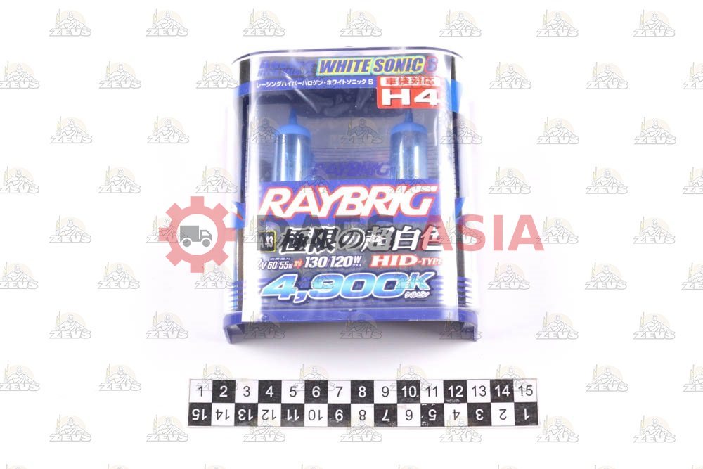 /12V H4; 60/55W; "RAYBRIG"; 4200k 120/130w; (КОМПЛЕКТ)