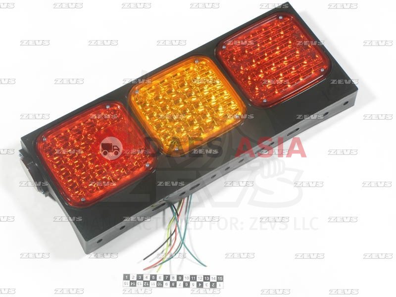 LED стоп на телегу красный/оранжевый/красный 24V